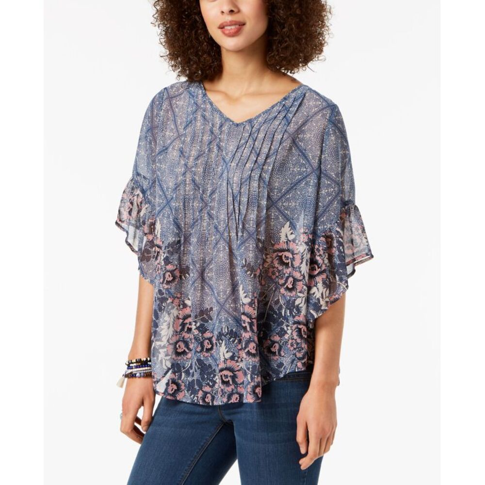 Style & Co Printed Pleated Top